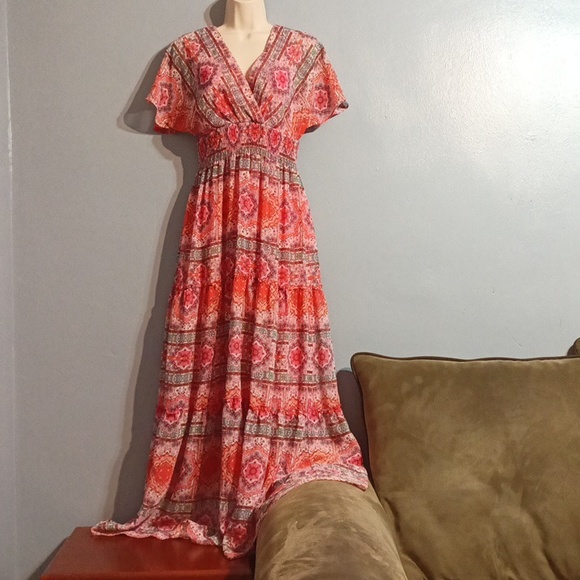 Rabbit, Rabbit, Rabbit designs women's multi color pink maxi dress - Picture 9 of 17